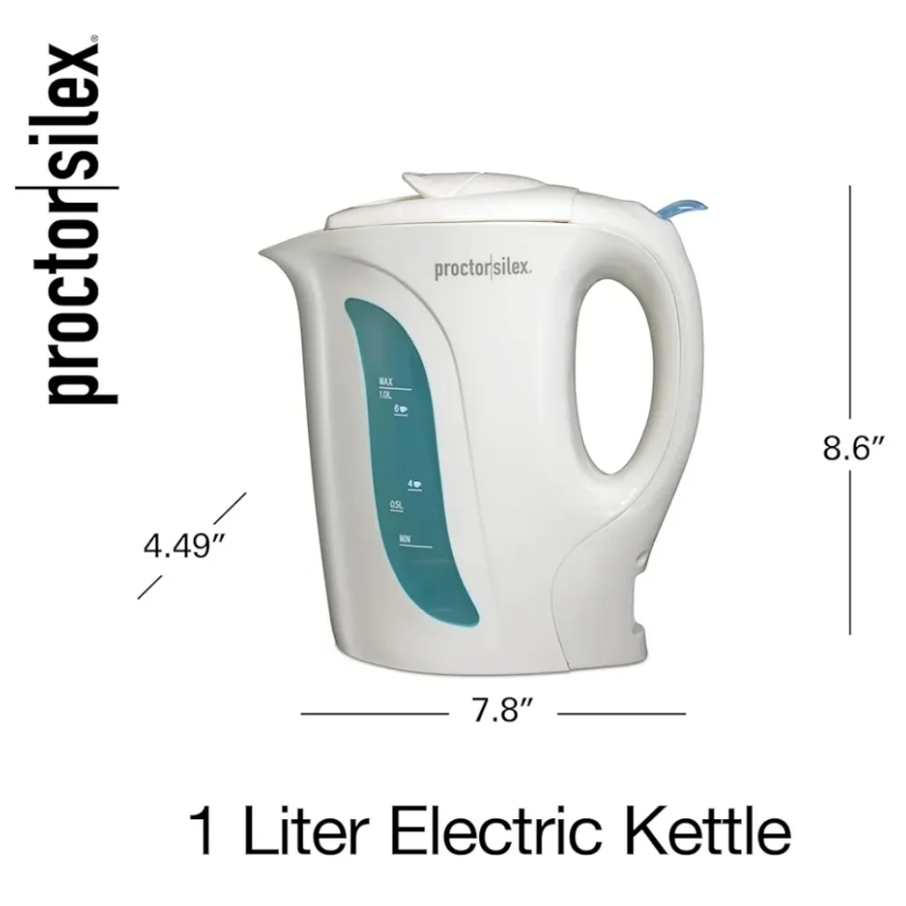 Proctor Silex Electric Tea Kettle, Water Boiler & Heater Auto-Shutoff & Boil-Dry
